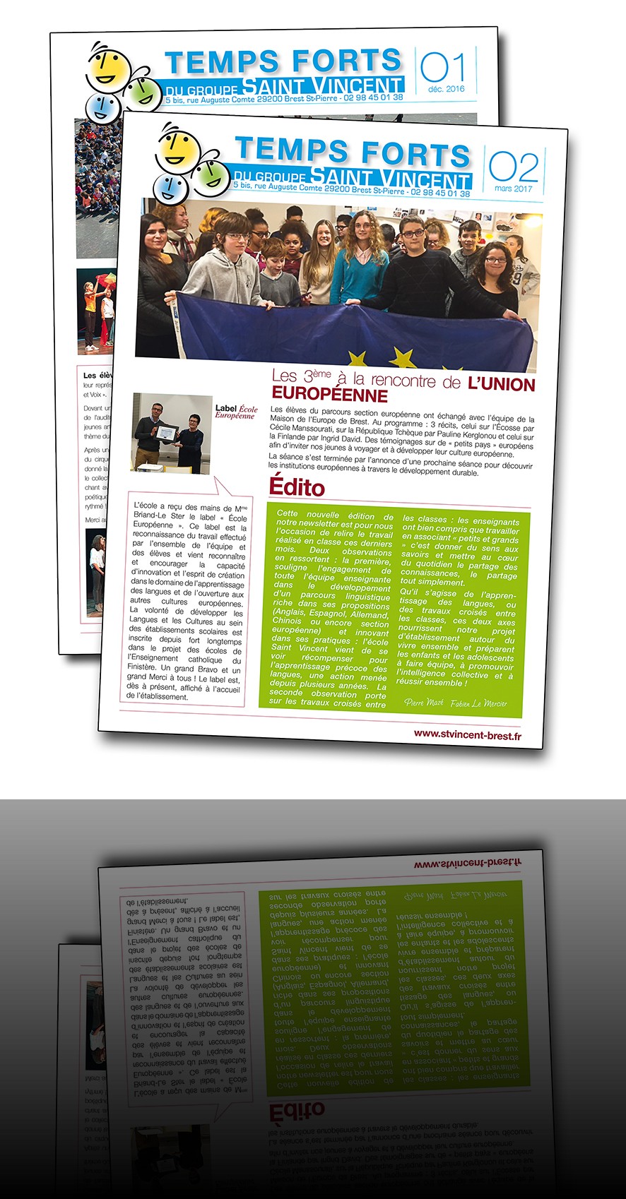 Newsletters de l'école St Vincent, à Brest