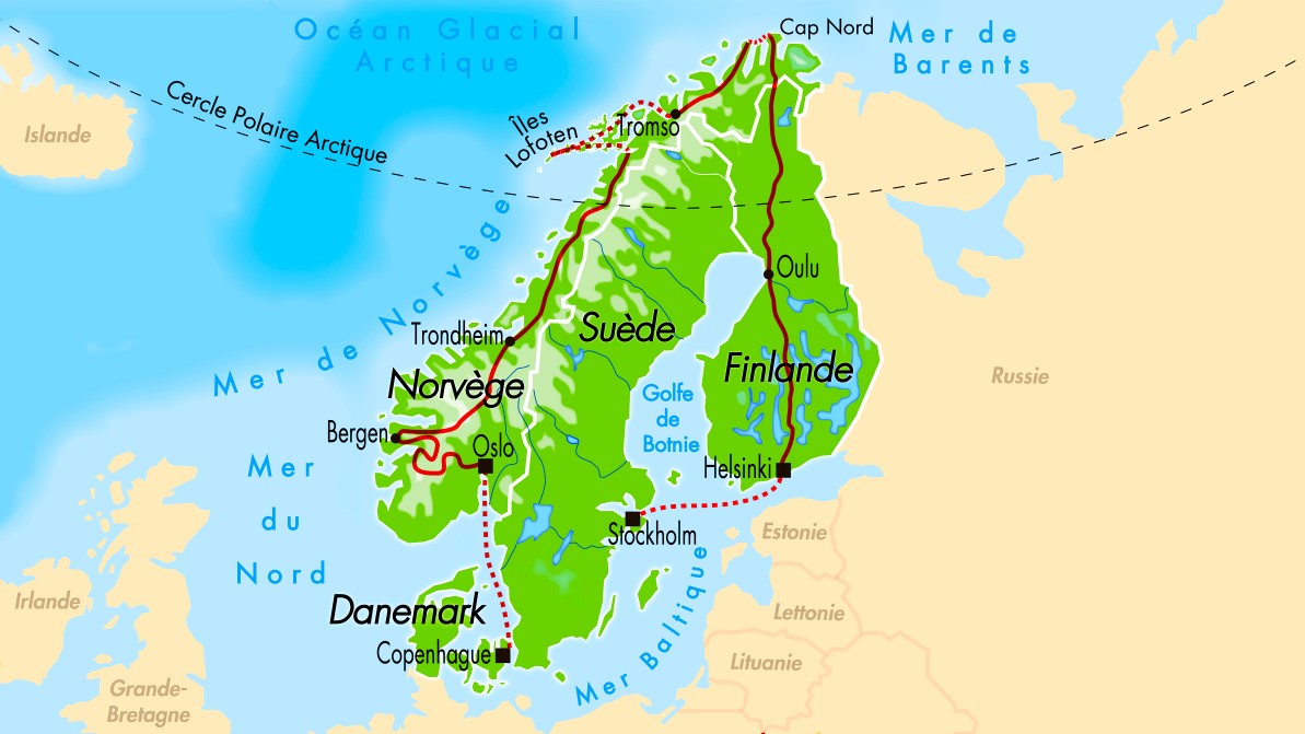 Carte Scandinavie